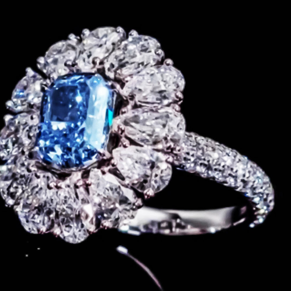 GIA Certified Natural Vivid Blue Internally Flawless Diamond Ring
