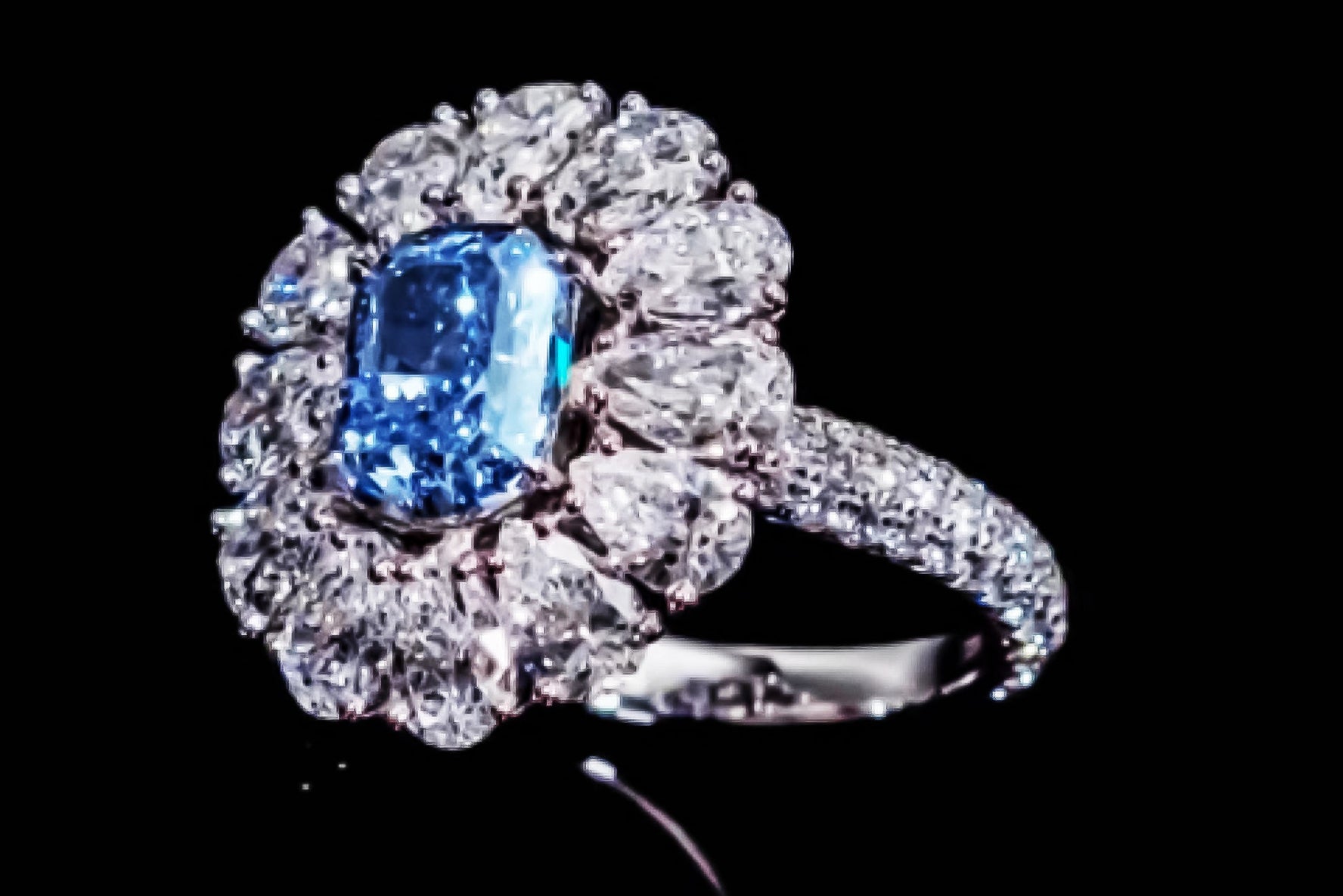 GIA Certified Natural Vivid Blue Internally Flawless Diamond Ring