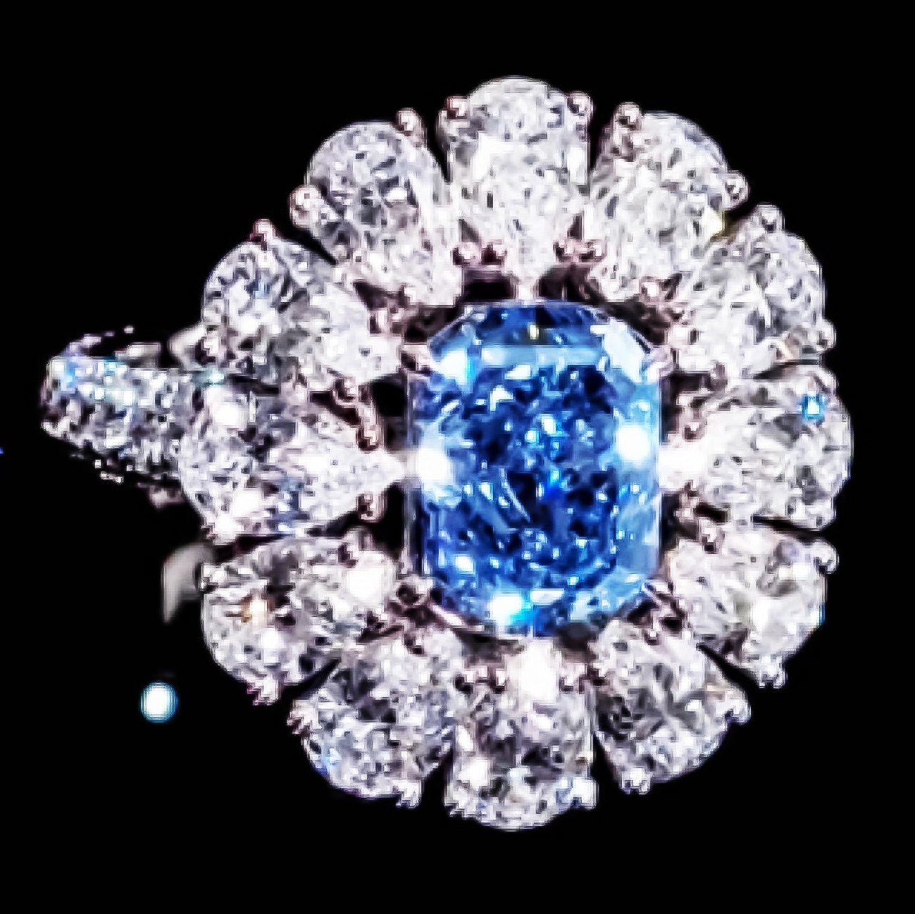 GIA Certified Natural Vivid Blue Internally Flawless Diamond Ring