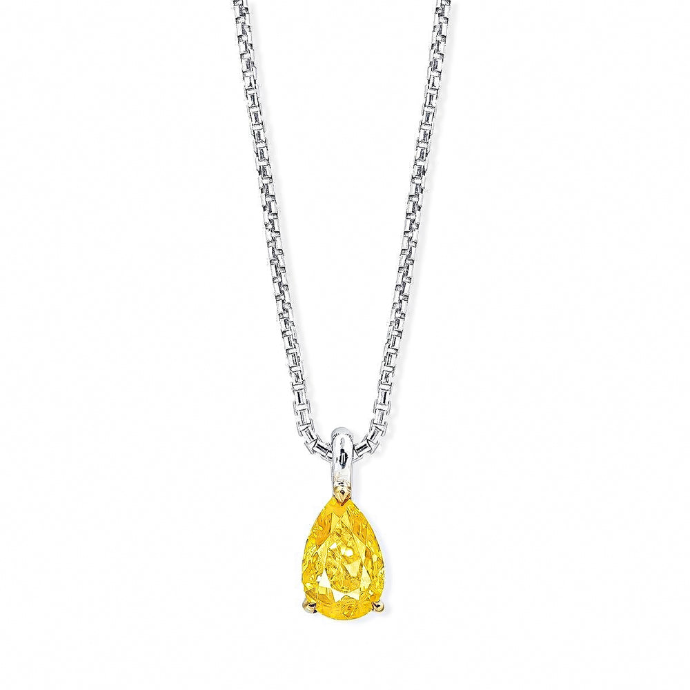 GIA Certified Vivid Orange Diamond Necklace
