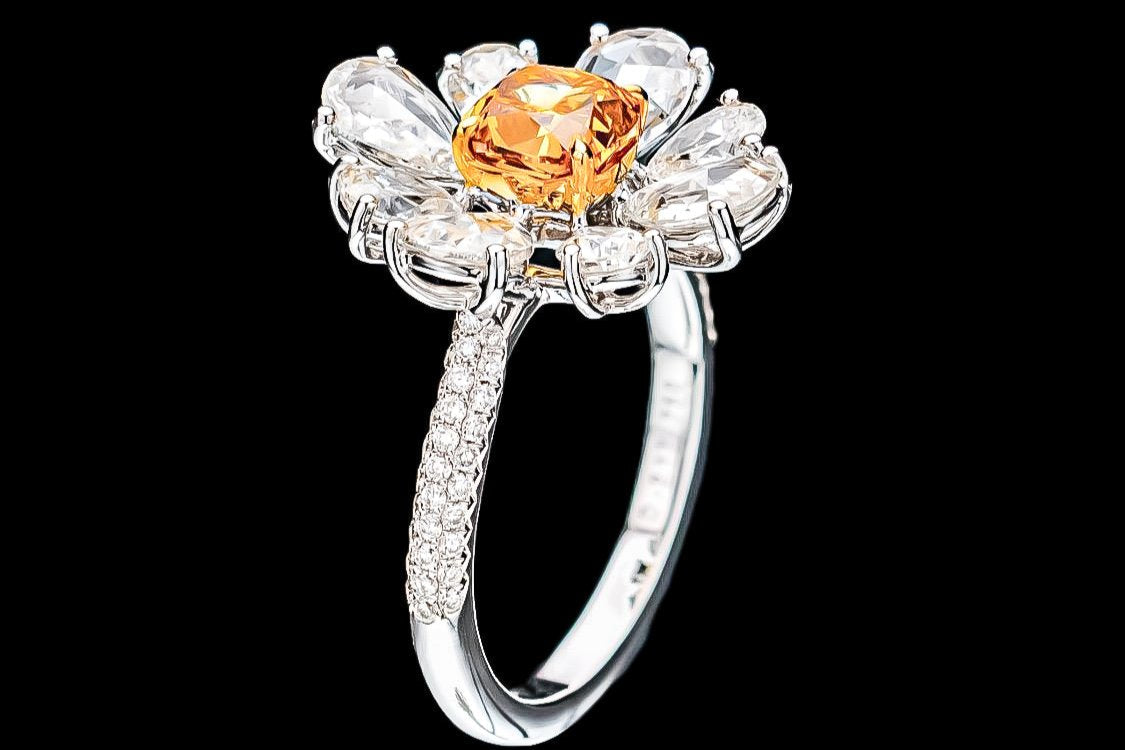 GIA Certified Vivid Orange Yellow Diamond Ring
