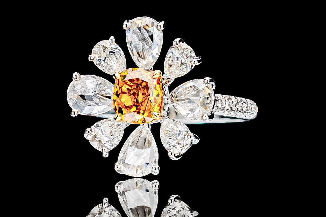 GIA Certified Vivid Orange Yellow Diamond Ring
