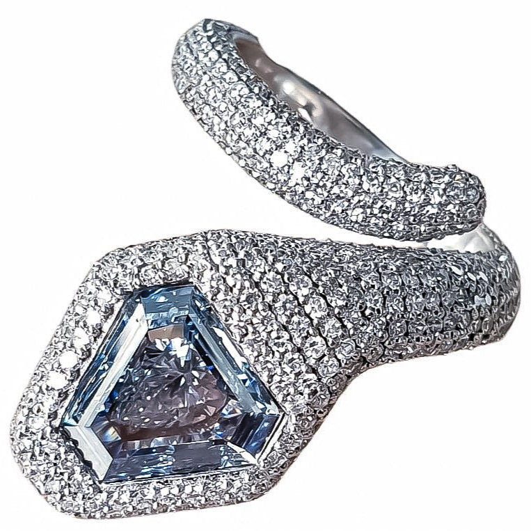 Gia Certified 1.25 Carat Fancy Intense Pure Blue Diamond Ring