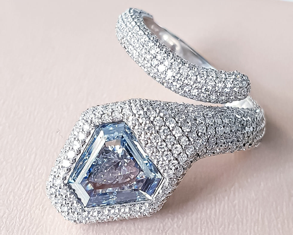 Gia Certified 1.25 Carat Fancy Intense Pure Blue Diamond Ring