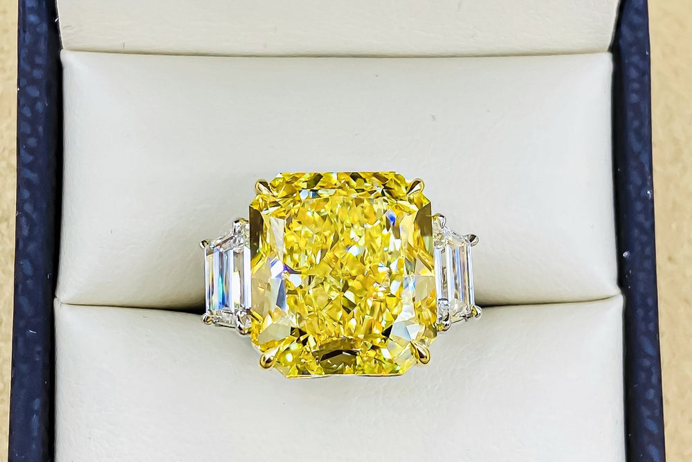 Gia Certified 15 Carat Fancy Intense Yellow Diamond Ring