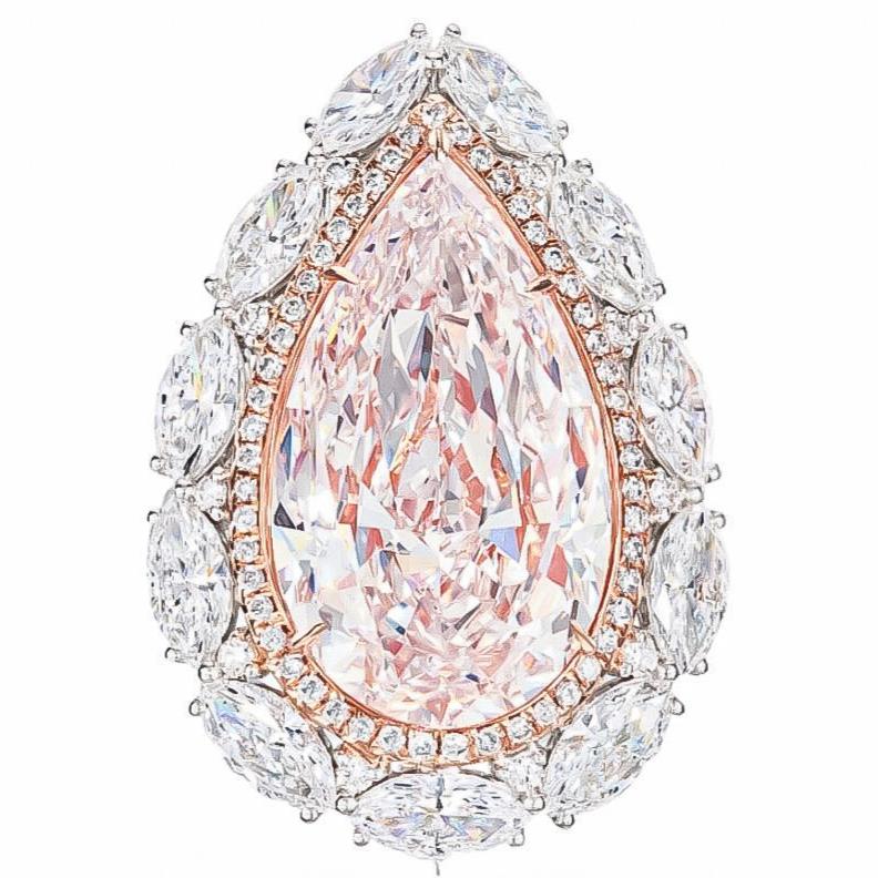 Gia Certified 16.00 Carat Pink Diamond Ring and Pendant