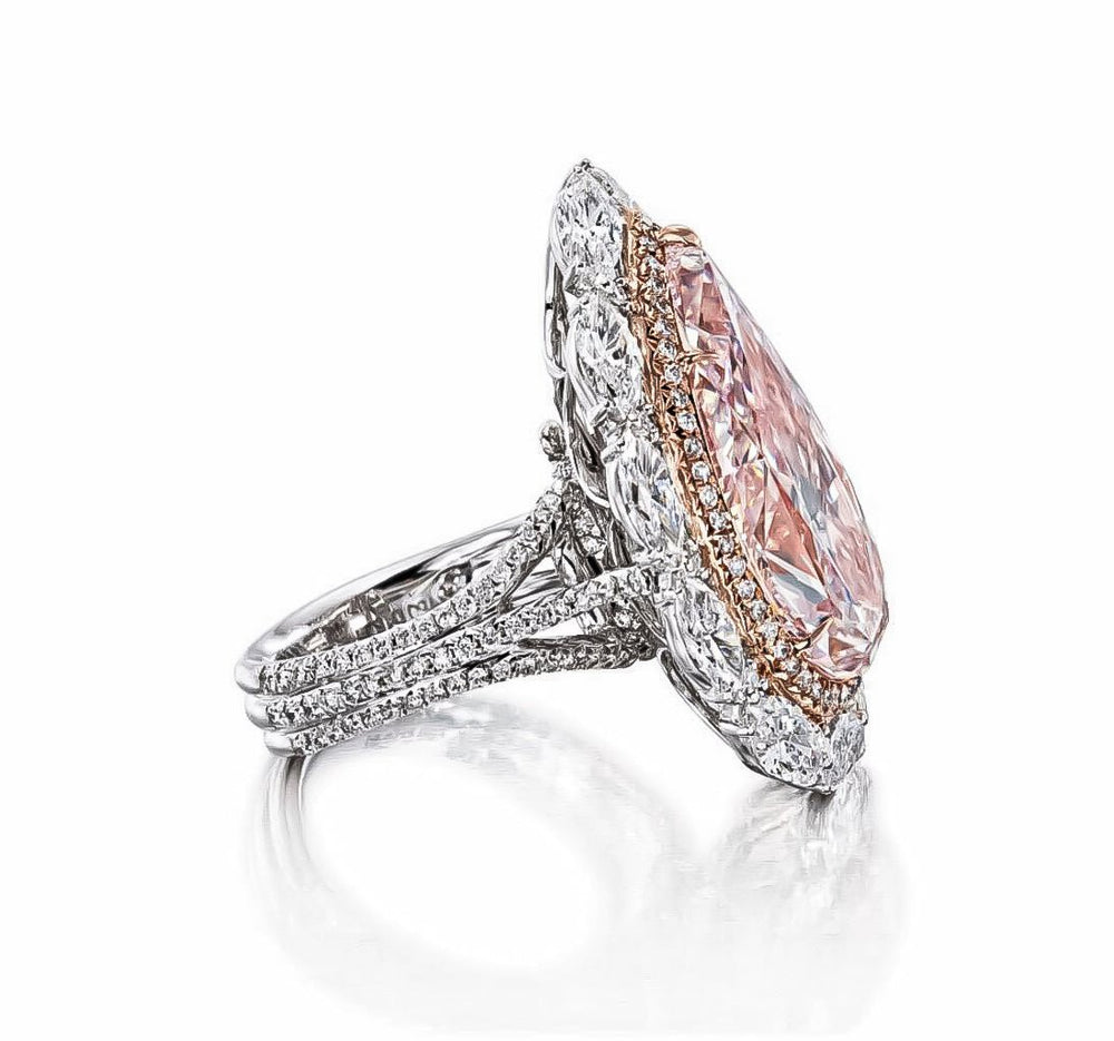 Gia Certified 16.00 Carat Pink Diamond Ring and Pendant