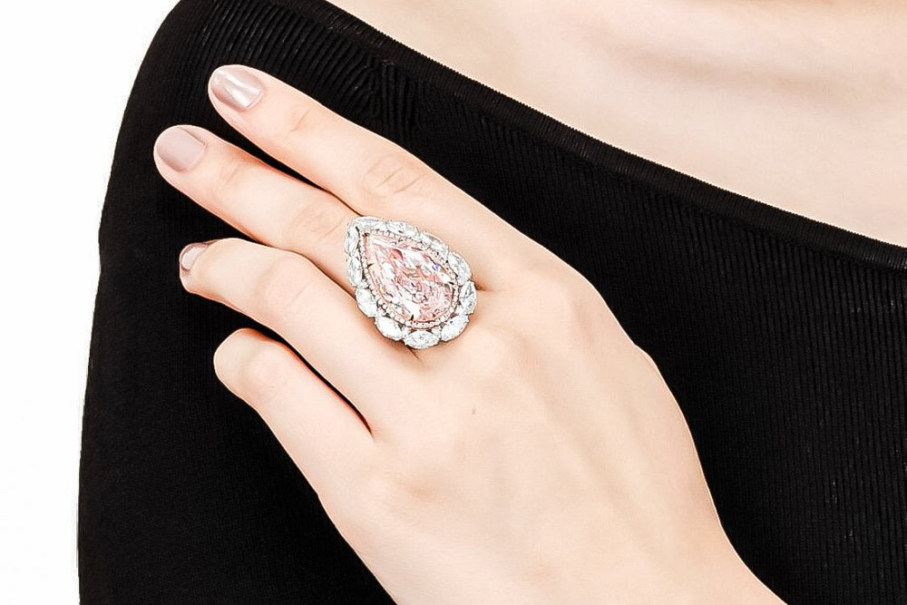 Gia Certified 16.00 Carat Pink Diamond Ring and Pendant