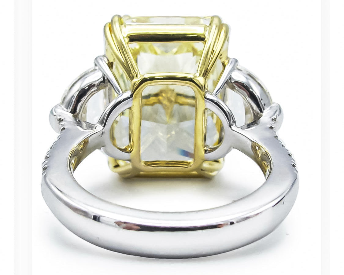 Gia Certified 19.00 Carat Fancy Intense Yellow Diamond Ring