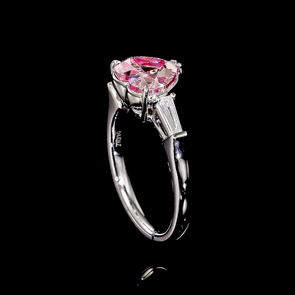 Gia Certified 3.00 Carat Fancy Light Pink Diamond Ring