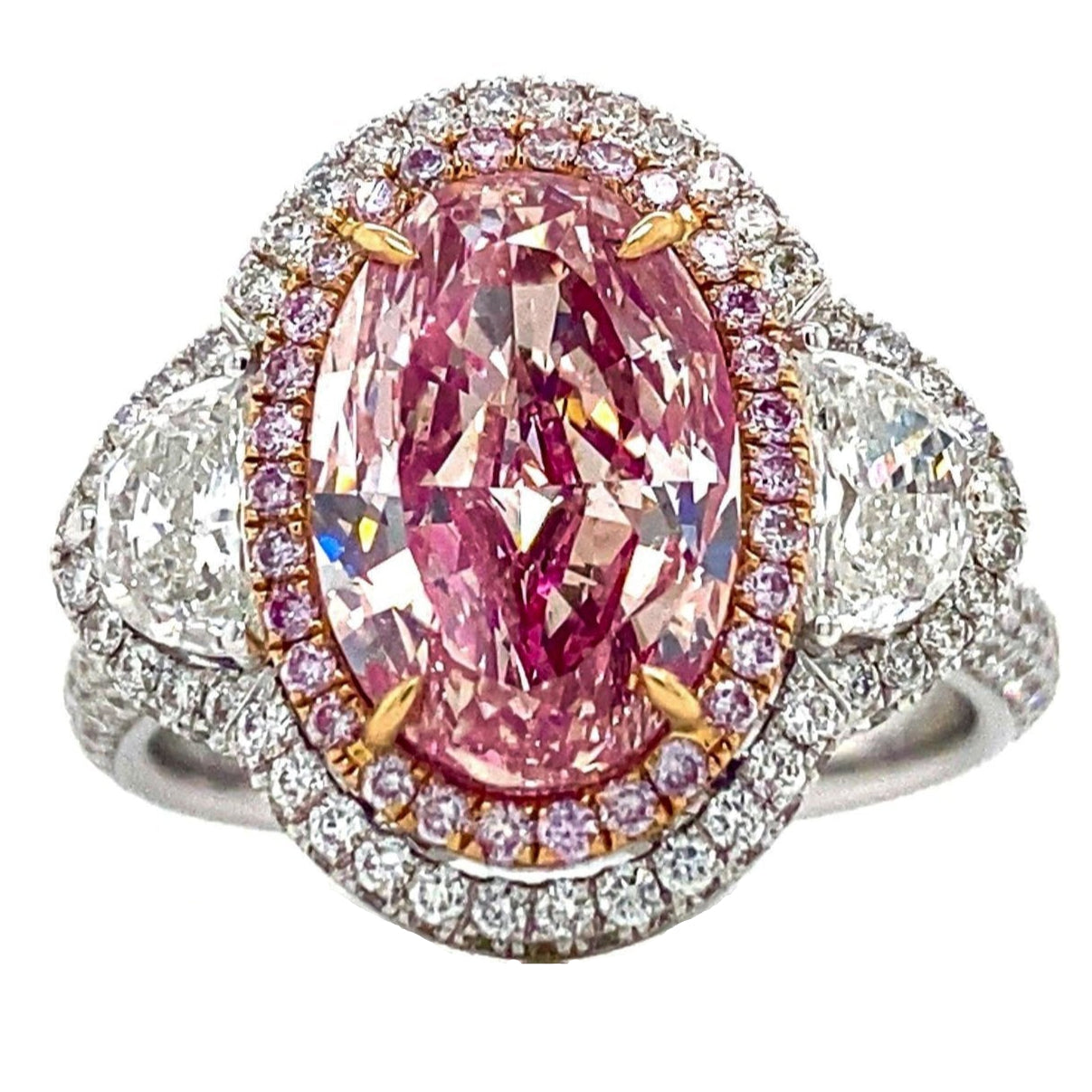 Gia Certified 3.00 Carat Oval Pink Diamond Ring