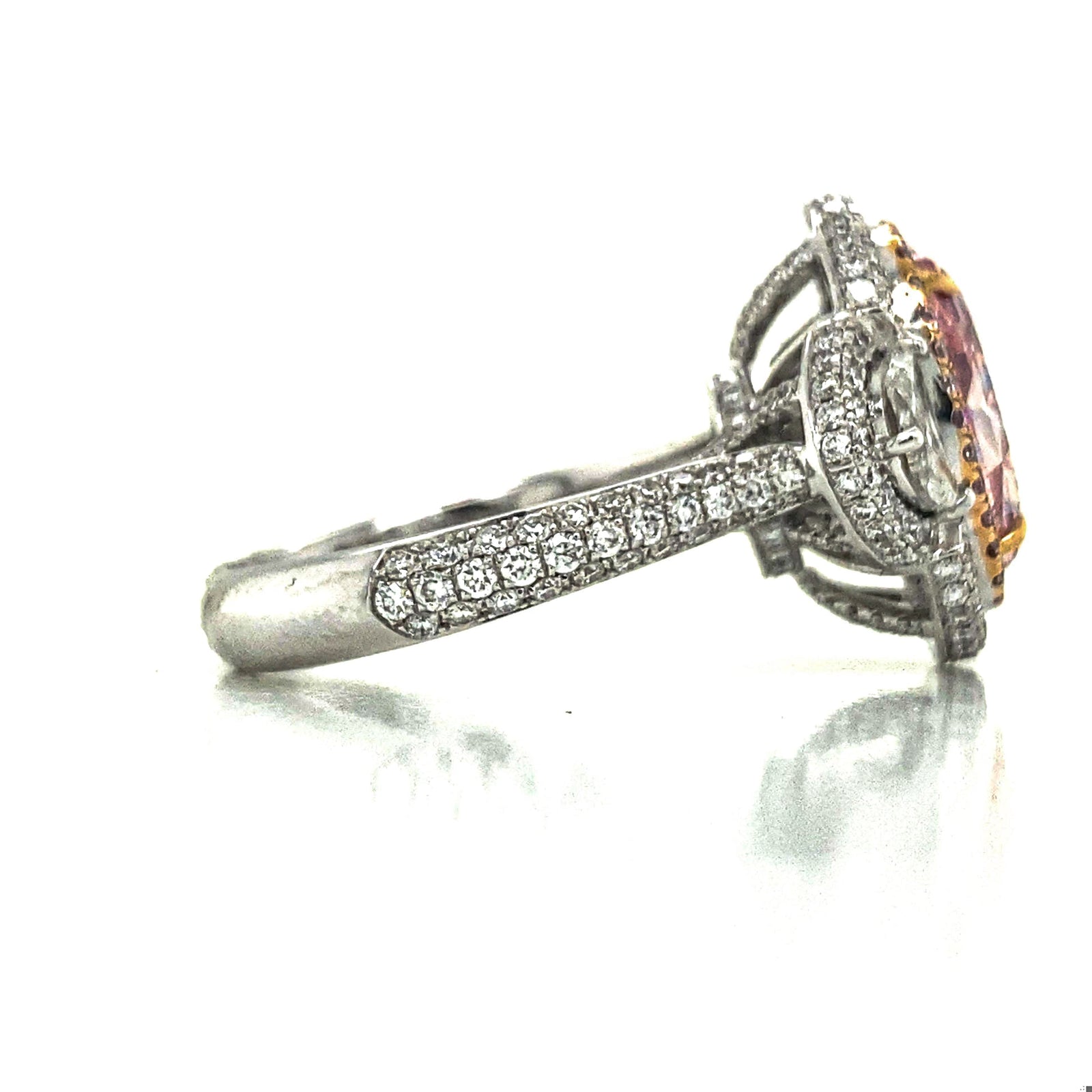 Gia Certified 3.00 Carat Oval Pink Diamond Ring