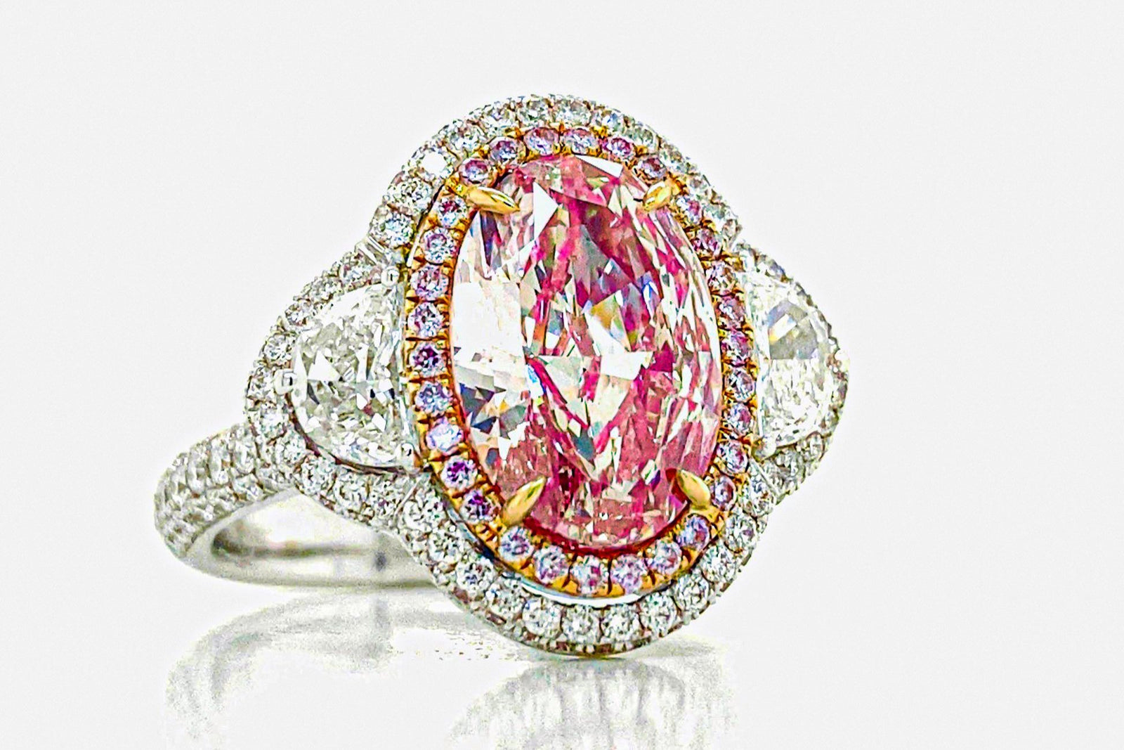 Gia Certified 3.00 Carat Oval Pink Diamond Ring