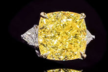 Gia Certified 37.00 Carat Fancy Intense Yellow Diamond Ring