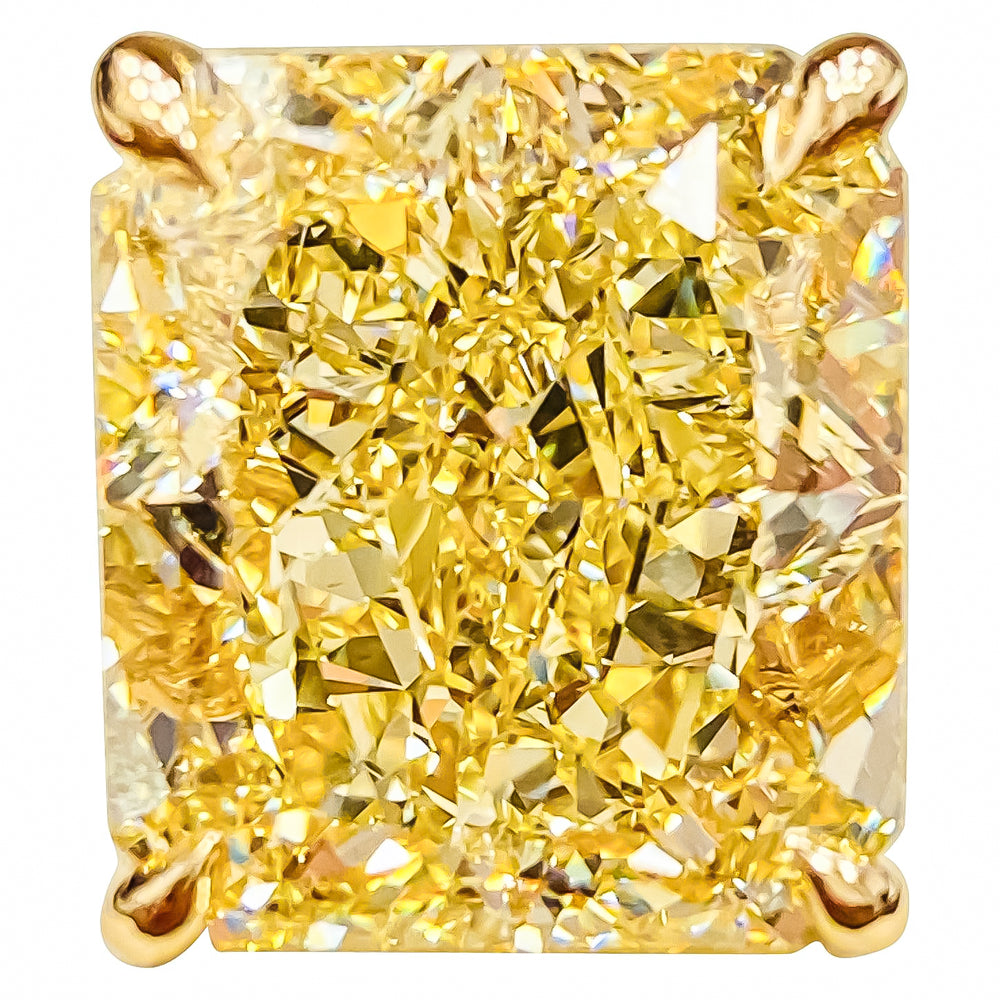 Gia Certified 41.00 Carat Fancy Intense Yellow Diamond Ring