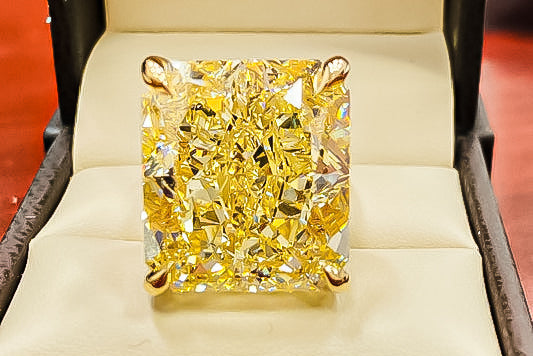 Gia Certified 41.00 Carat Fancy Intense Yellow Diamond Ring