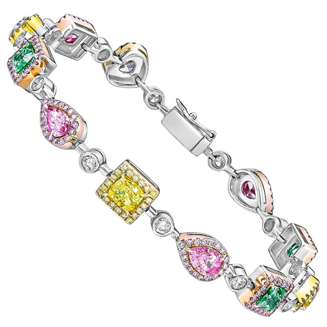 Gia Certified 6.25 Carat Fancy Color Diamond Bracelet