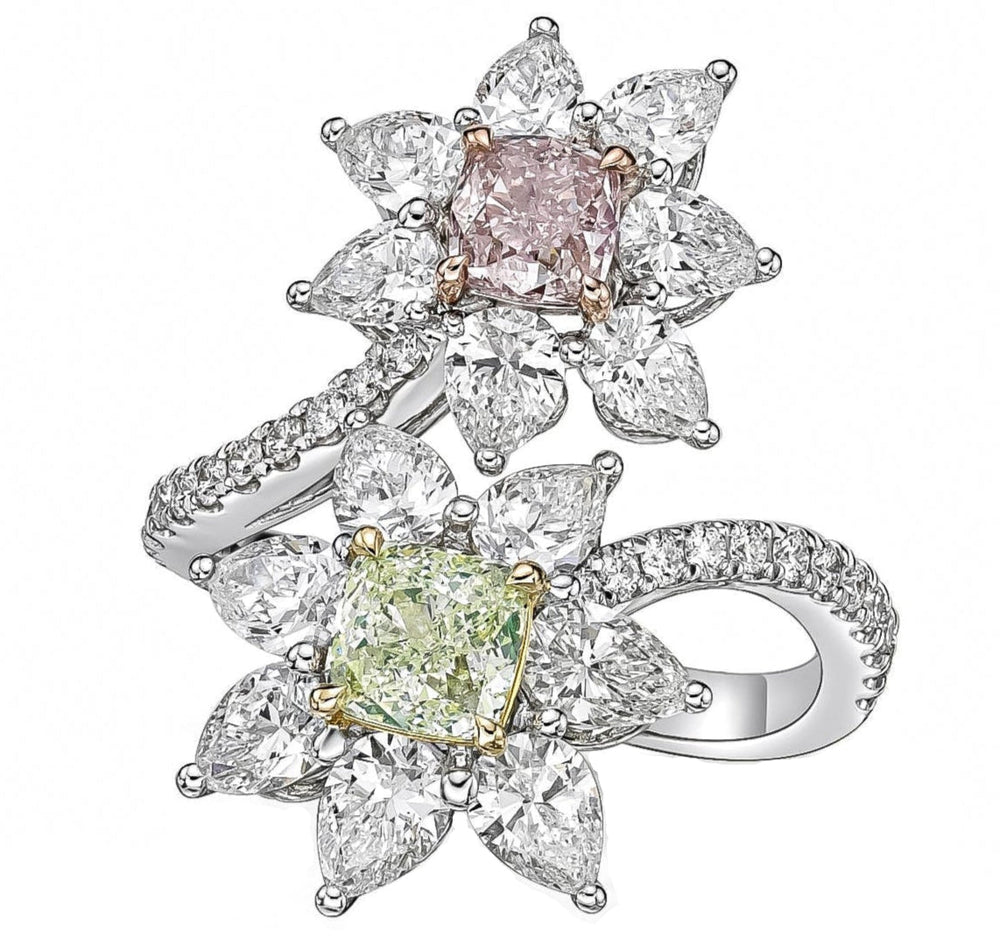 Gia Certified Fancy Green Pink 4.10 Carat Diamond Ring