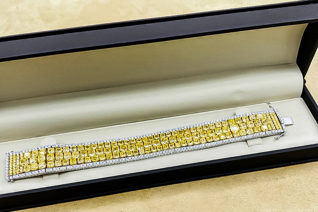 Natural 47 Carat Yellow Diamond Bracelet