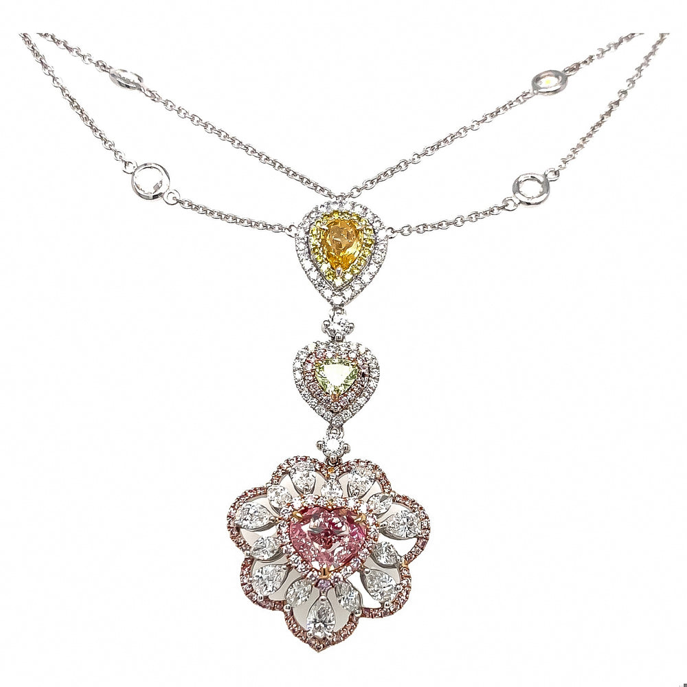 Pink Diamond Heart Necklace
