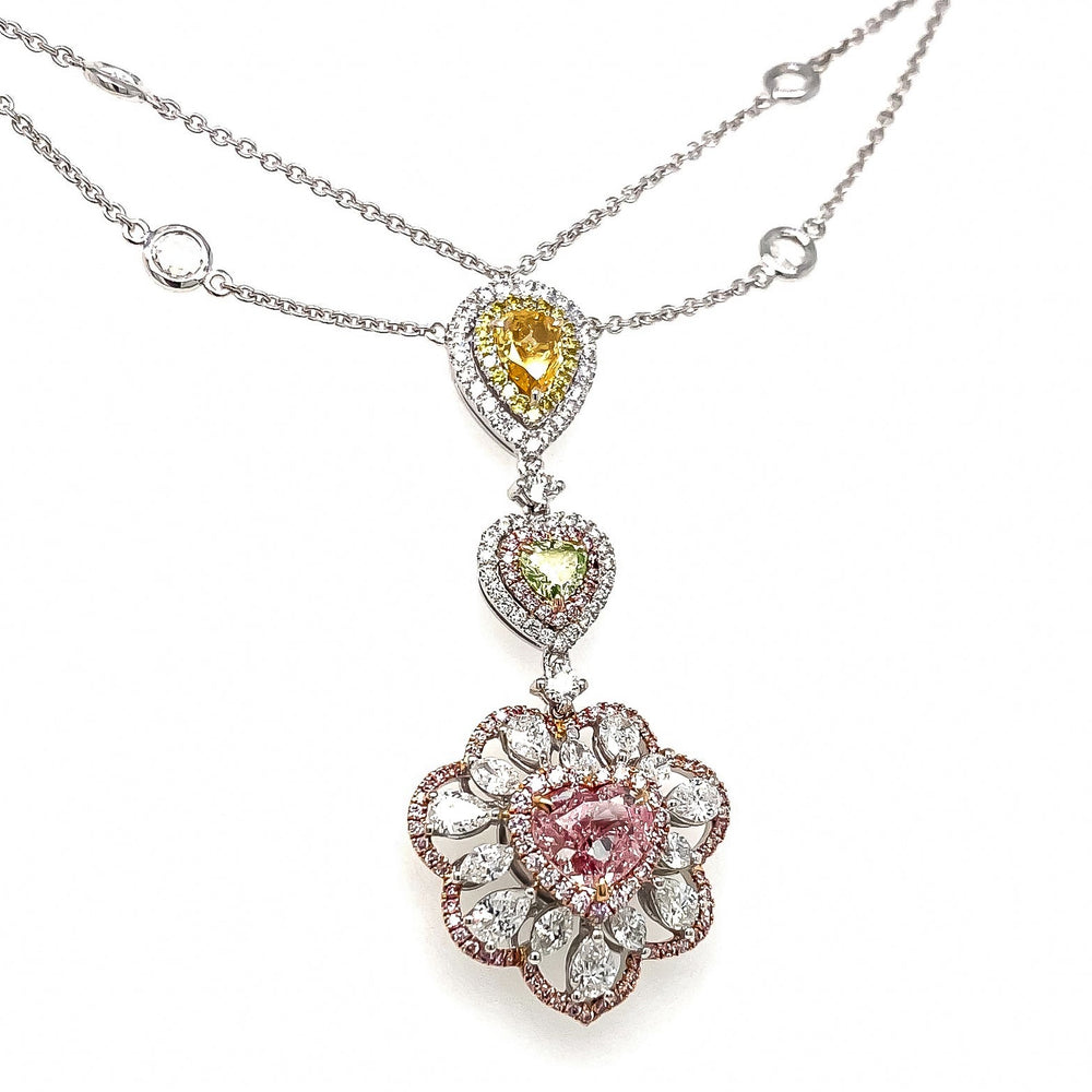 Pink Diamond Heart Necklace