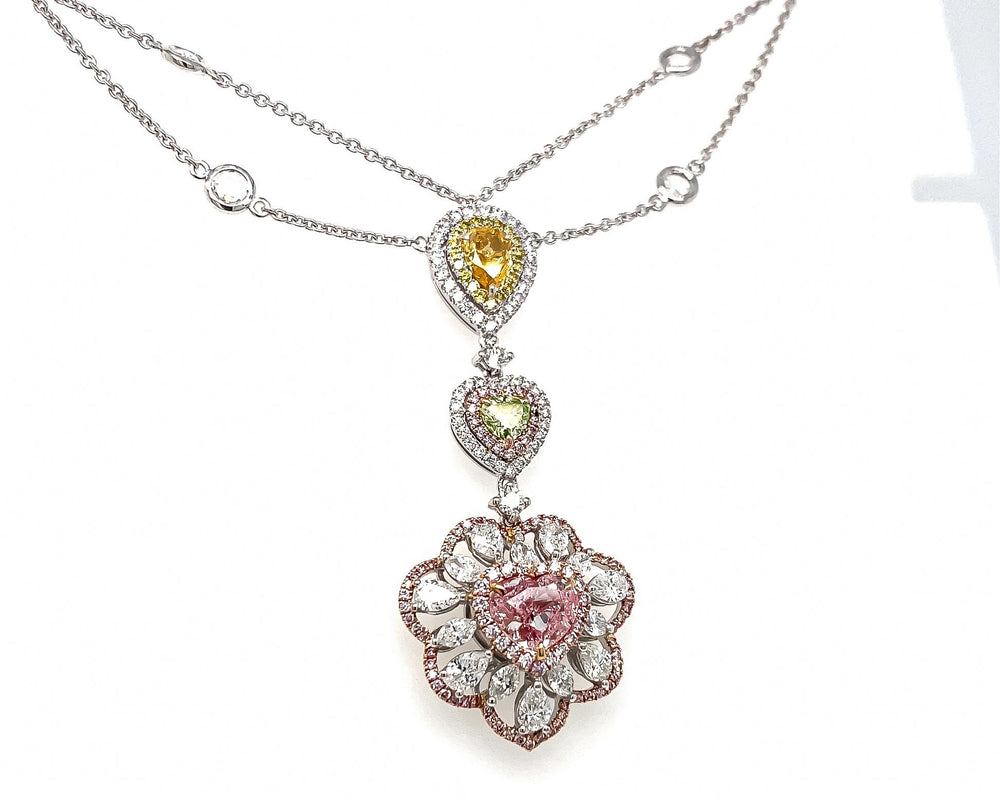 Pink Diamond Heart Necklace