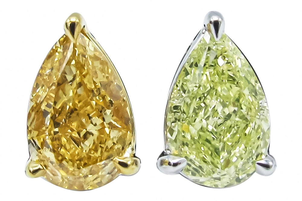 GIA Certified 2.17 Carat Fancy Multi-Color Pear Stud Earrings