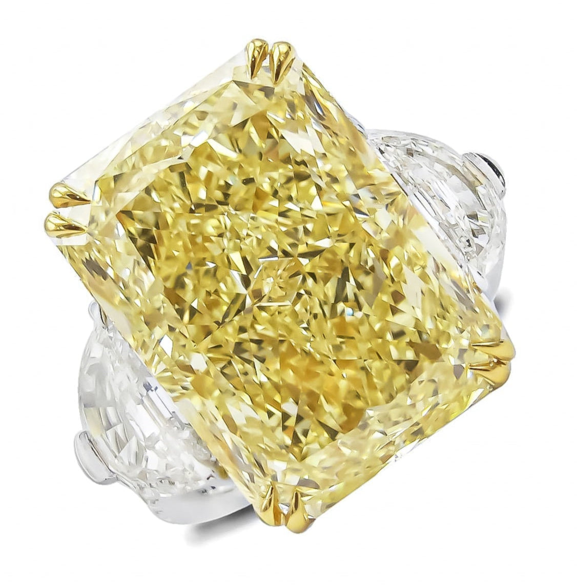 Gia Certified 19.00 Carat Fancy Intense Yellow Diamond Ring