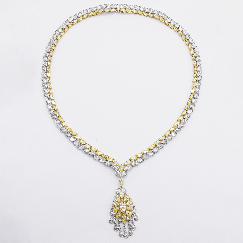 20.73 Carat Fancy Yellow Diamond Necklace