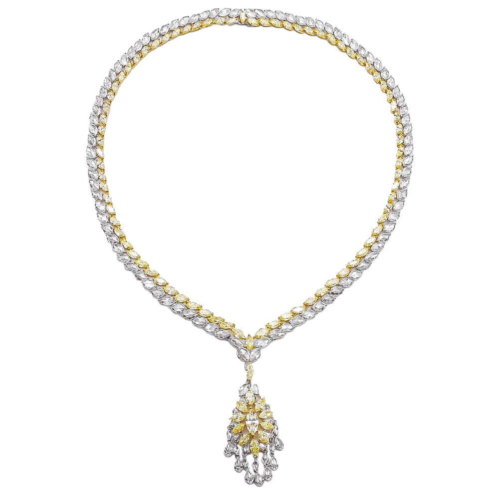 20.73 Carat Fancy Yellow Diamond Necklace