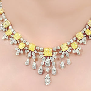 Gia Certified 56.00 Carat Yellow Diamond Necklace