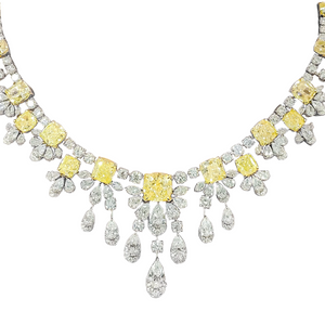 Gia Certified 56.00 Carat Yellow Diamond Necklace