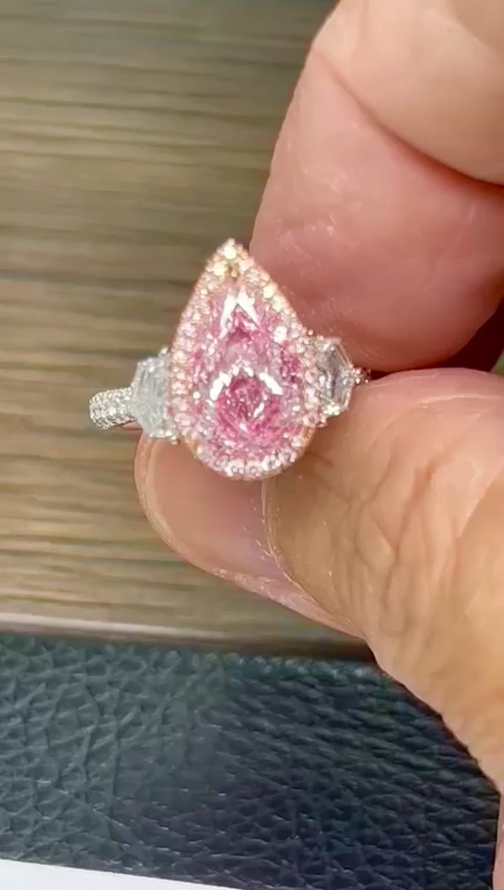 Gia Certified Pear Shape Pink Diamond Ring