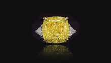 Gia Certified 37.00 Carat Fancy Intense Yellow Diamond Ring