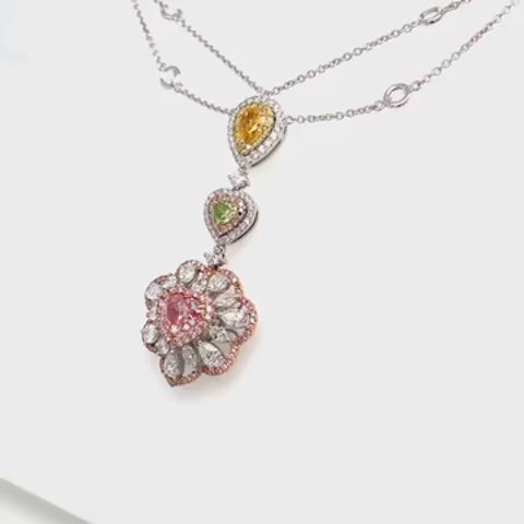 Pink Diamond Heart Necklace