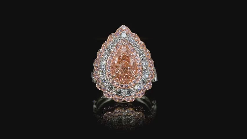 Gia Certified Internally Flawless Pear Shape Pink Diamond Ring