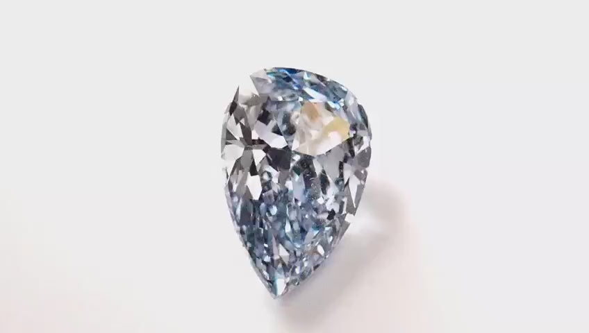 Gia Certified 1.60 Carat Vivid Blue Pear Shape Golconda Diamond