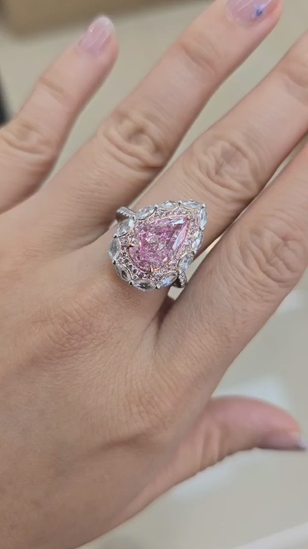 GIA Certified Pinkish Brown Diamond Ring