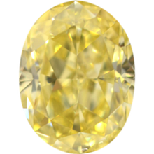 0.4 Carat Oval Fancy Intense Yellow Color VS1 Clarity