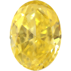 0.3 Carat Oval Fancy Vivid Yellow Color SI2 Clarity
