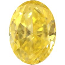0.3 Carat Oval Fancy Vivid Yellow Color SI2 Clarity