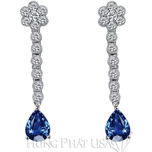Blue Sapphire and Diamond Earrings E0415
