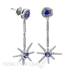 Blue sapphire and diamond Earrings E0631