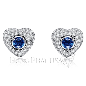Blue Sapphire And Diamond Earrings E0690