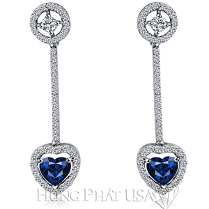 Blue sapphire and diamond Earrings E0686