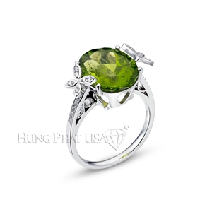 Green Peridot & Diamond Ring R1917