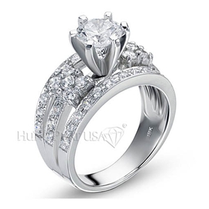 18K White Gold Diamond Ring Setting B0909