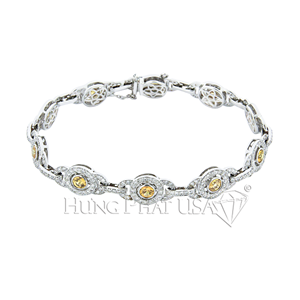 18K White Gold diamond and Sapphire Bracelet L0185