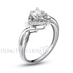 18K White Gold Diamond Engagement Ring Setting B2495