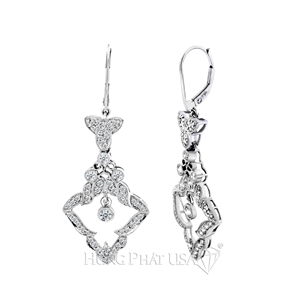 18K White Gold Diamond Dangling Earrings E0313